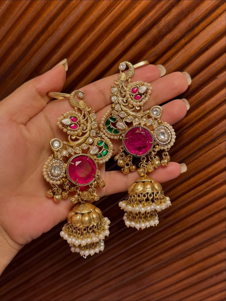 Royal Kundan Pearl Jhumka Earrings